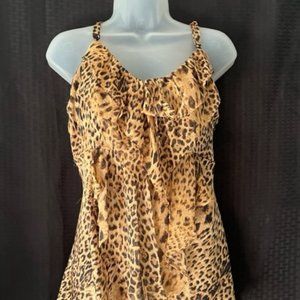 Forever 21 Plus Size ~ Sexy Spaghetti Straps Leopard Print Flowing Top